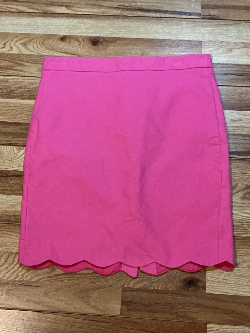 J. Crew Pink Scalloped Hem Pencil Skirt